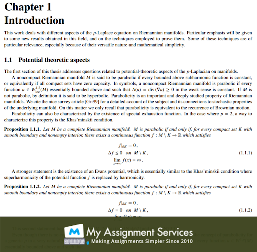 Mathematics Dissertation Help