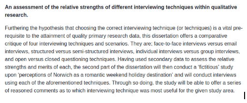 Dissertation Methodology Example