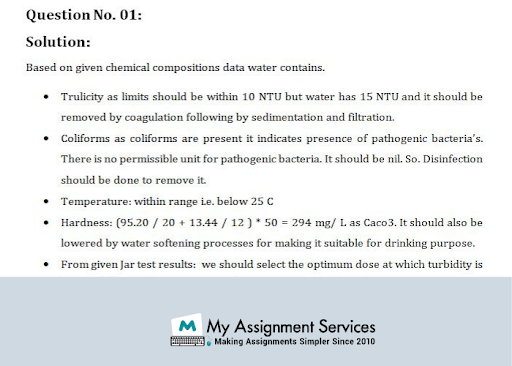 Water and Waste Water treatment dissertation help