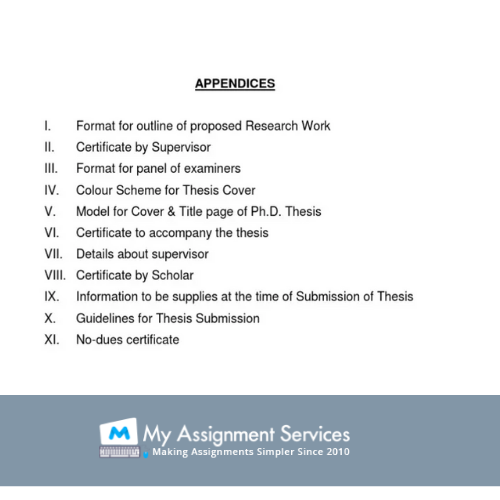 where to put appendix in dissertation