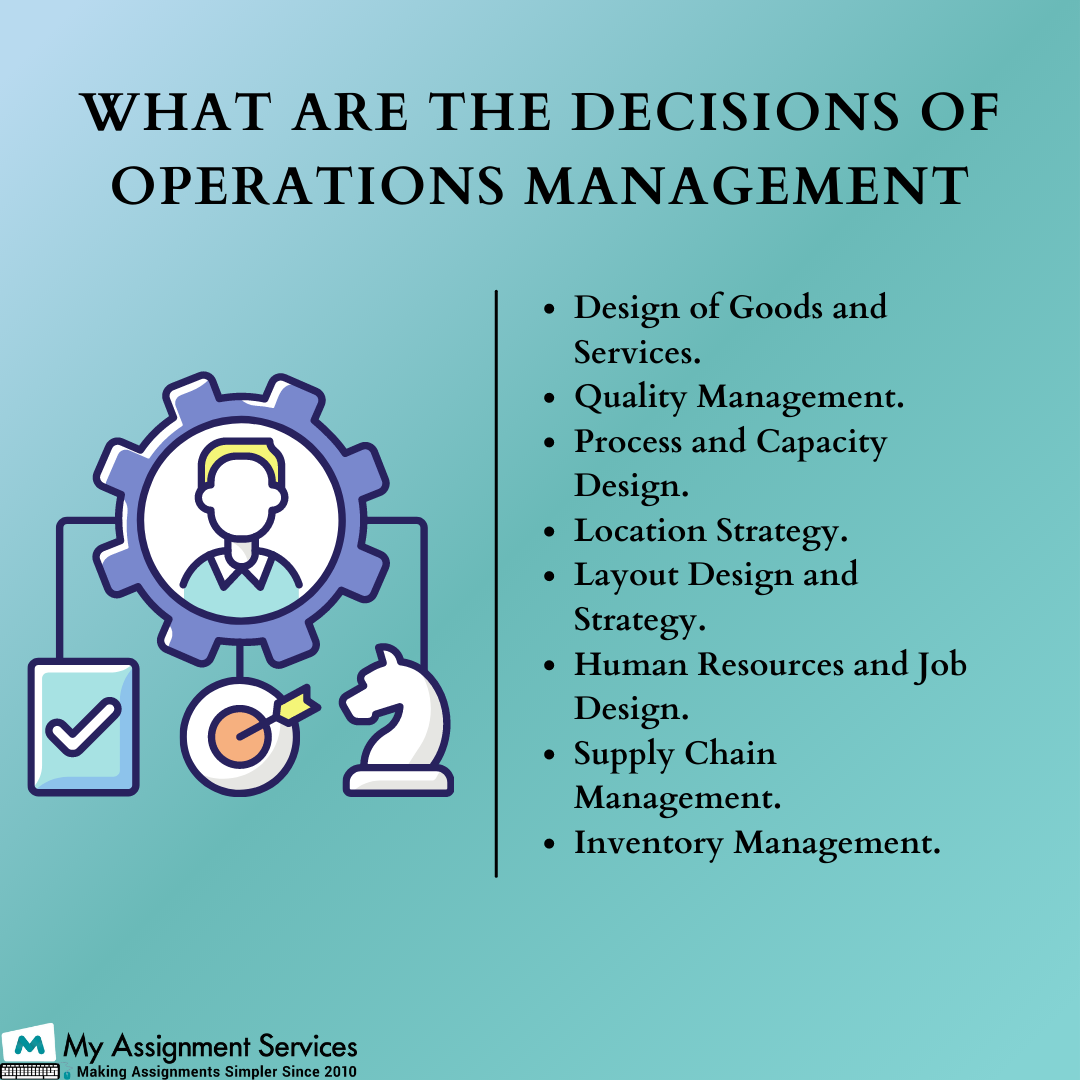 what are the decisions of operations management