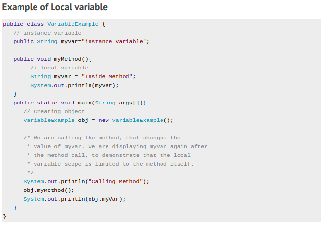 Local variable