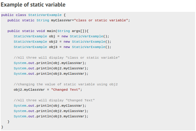 Static or class variable