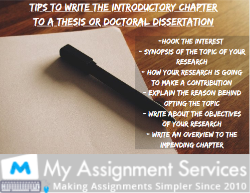 Tips To Write The Introductory Chapter To A Thesis Or Doctoral Dissertation