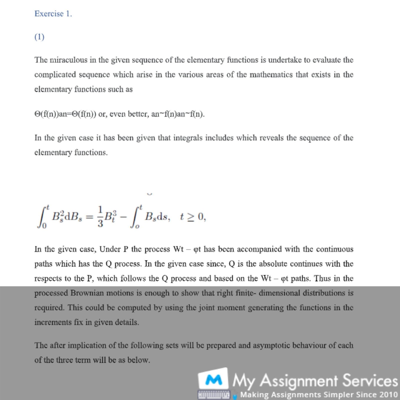 math assignment solution sample